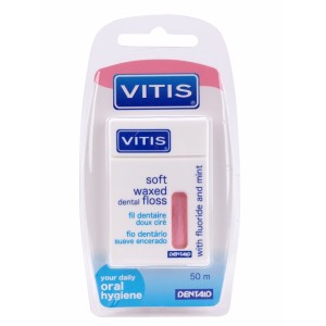 Зубная нить Vitis Waxed Dental Floss with Fluoride and Mint 50 м